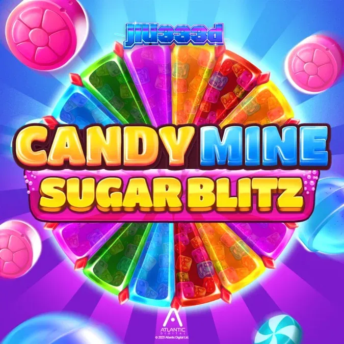 Tampilan visual permainan slot Candy Mine Sugar Blitz dengan tema permen yang ceria